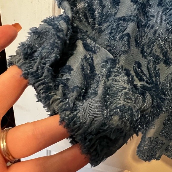 Textured blue button down - Picture 7 of 9